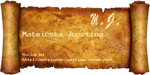 Mateicska Jusztina névjegykártya